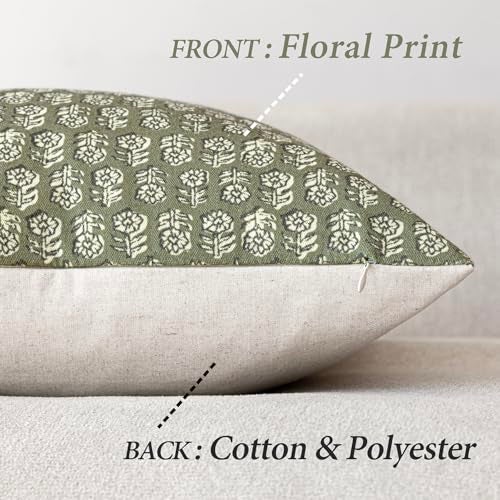 Foindtower Set of 2 Decorative Long Body Lumbar Throw Pillow Covers Neutral Modern Farmhouse Cushion Covers Vintage Home Decor for Sofa Couch Chair Bedroom Living Room1436 InchSage Green - Image 3