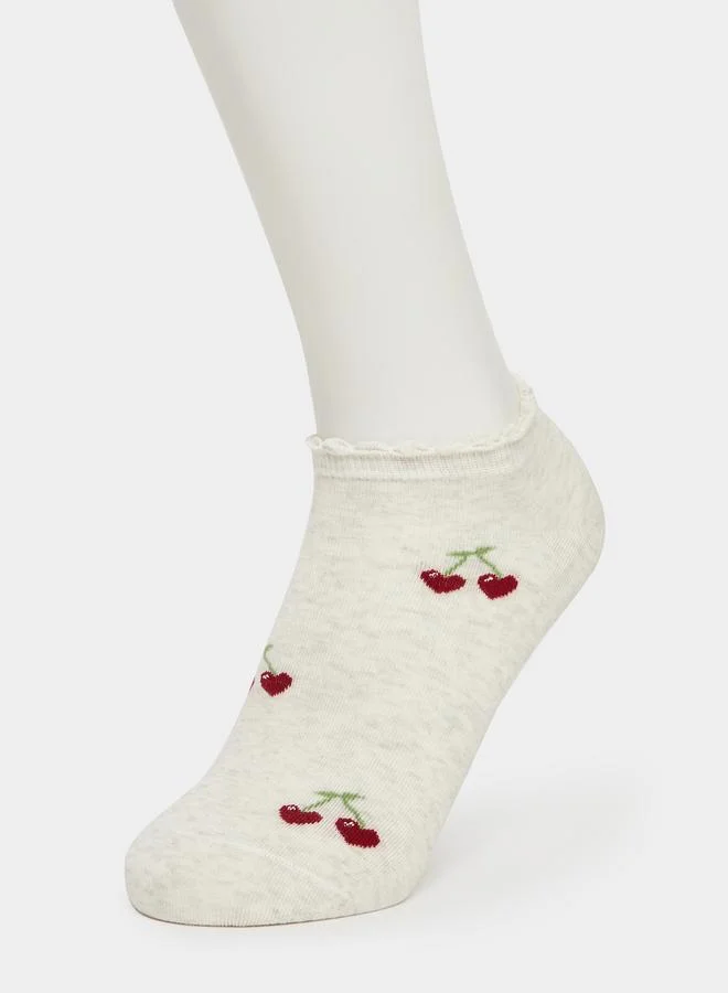 Styli Pack of 3 - Cherry Print Ankle Socks