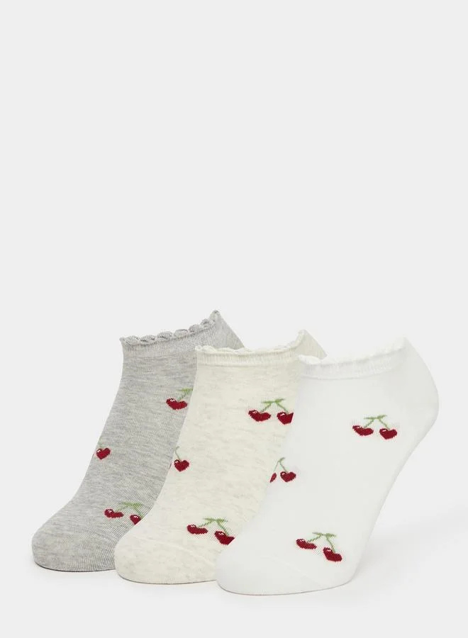 Styli Pack of 3 - Cherry Print Ankle Socks
