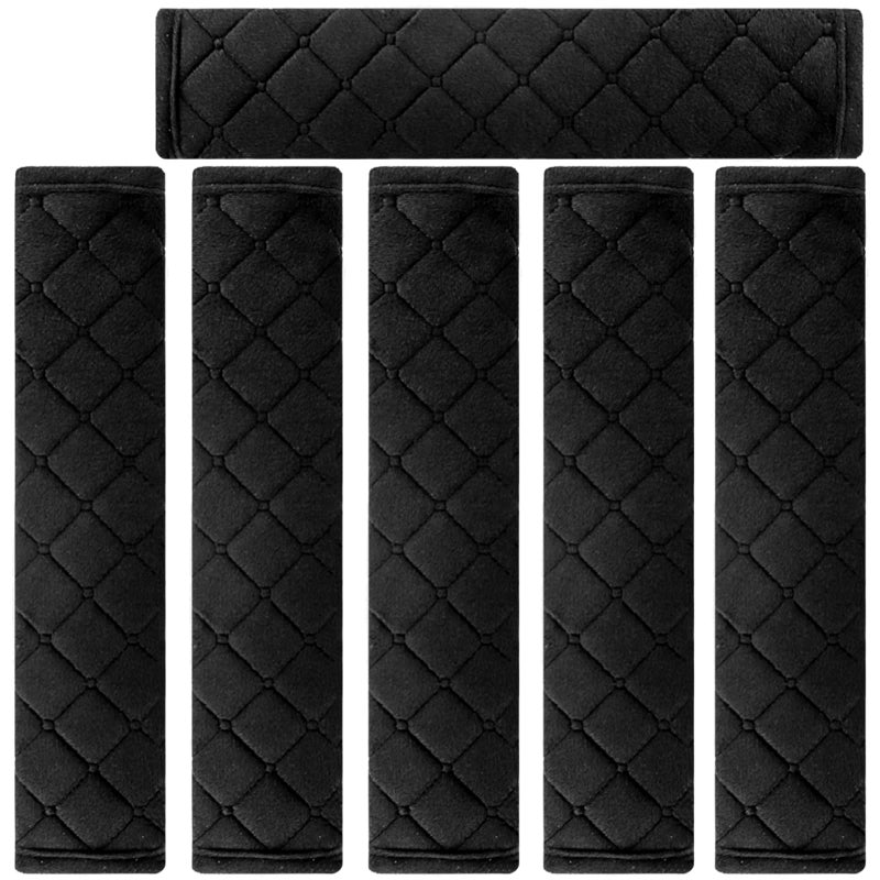 NEPAK 6 Pack Car Seat Strap PadsUniversal Car Seat Belt Pads CoverSeat Belt Shoulder Strap Covers Harness Pad for CarBagProtect Your Neck and ShoulderBlack - Image 3