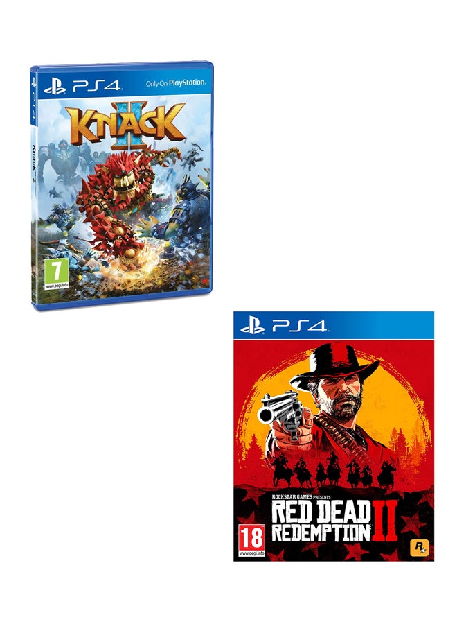 روك ستار جيمز لعبة الفيديو "Knack 2" + لعبة الفيديو "Red Dead Redemption 2" - بلايستيشن 4 - playstation_4_ps4 - Image 1