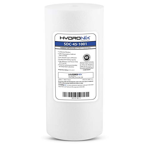 Hydronix SDC-45-1001 Whole House or Commercial NSF Polypropylene Sediment Water Filter Cartridge 4.5" x 10" - 1 Micron - Image 2