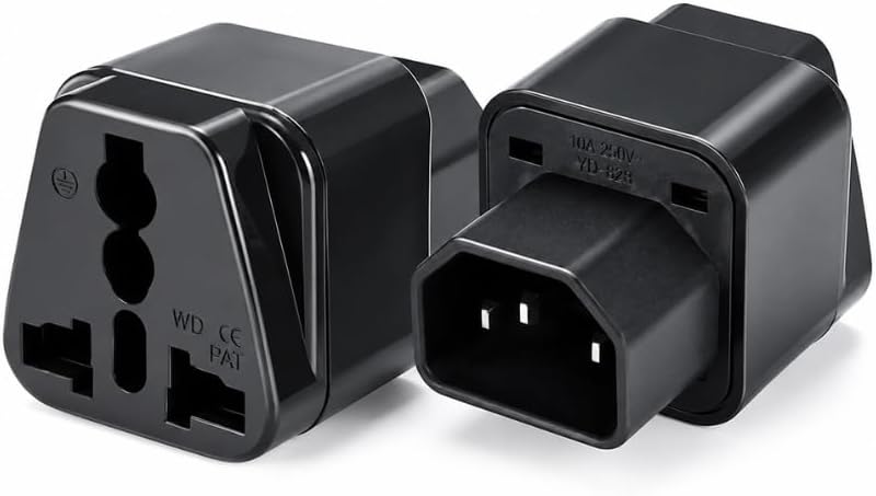 DKURVE Ups C14 to Universal Female Socket Power Adapter AC Plug - 2 Pieces - Image 1