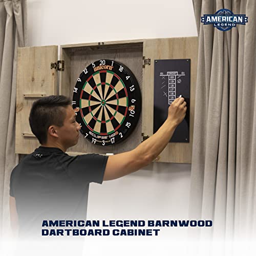 American Legend Barnwood Dartboard Cabinet with Wheat Finished Barn Style Doors - Dartboard Not Included - Image 3