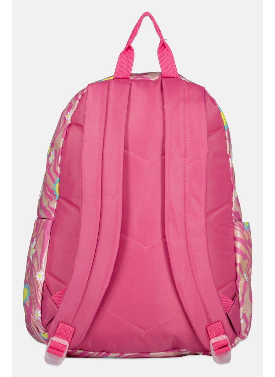 Madison & Dakota - Women Allover Printed Backpack, Pink Combo - Image 1