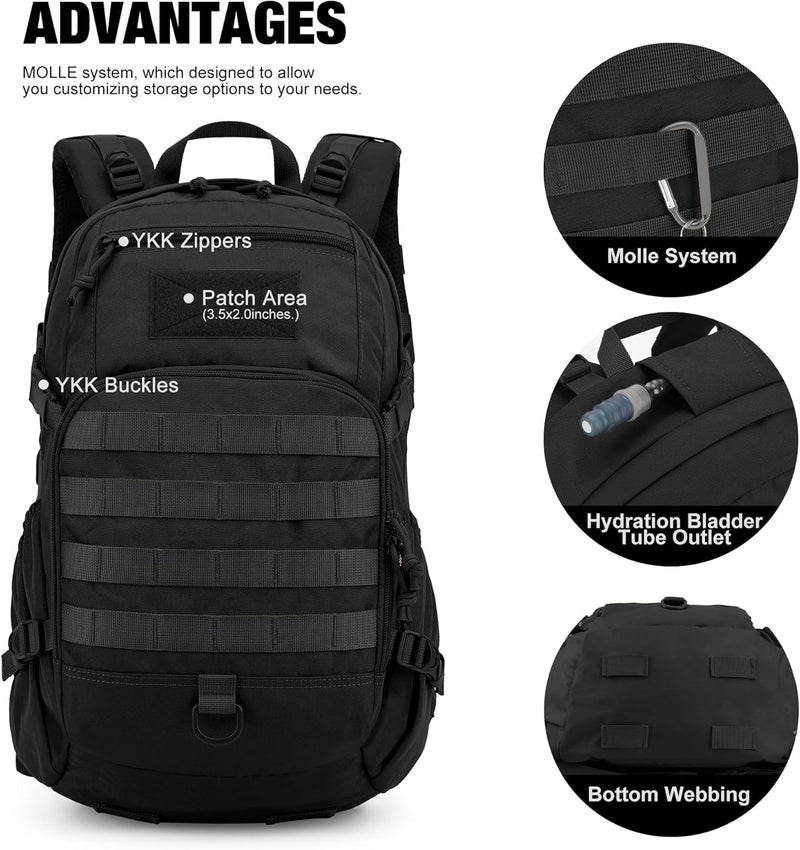 Mardingtop Small Tactical Backpack,Molle Hiking Backpack for Backpacking,Cycling and Biking,15L/25L Backpack - Image 4