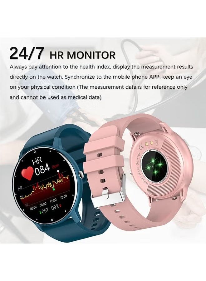 RollsTimi  Men's And Women's Smartwatches, Fitness Trackers And Heart Rate, Blood Pressure, Blood Oxygen, Sleep Monitor IP67 Waterproof 1.28" Full Touch Screen Fashion Sports Watch Android IOS, RT-ZL02Pro Black - Image 3