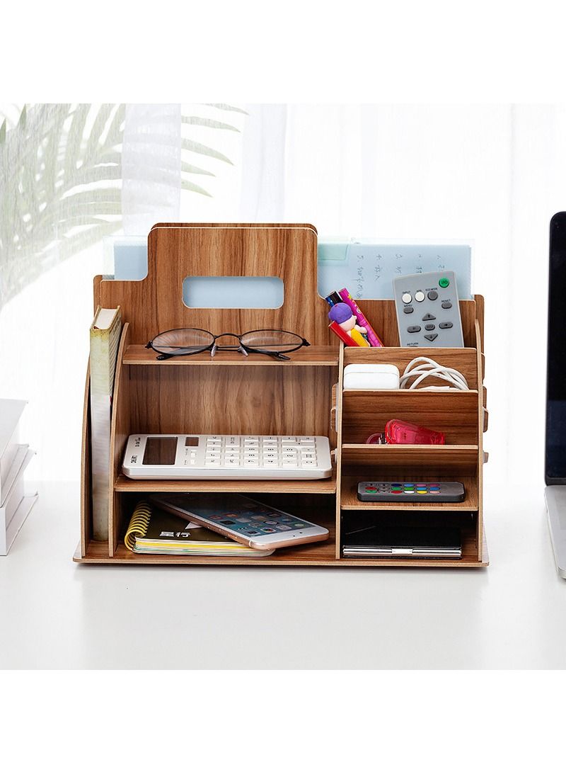 Kidle Wooden Desktop Organizer Pen Holder Stationery Storage For Home Office School - Image 5