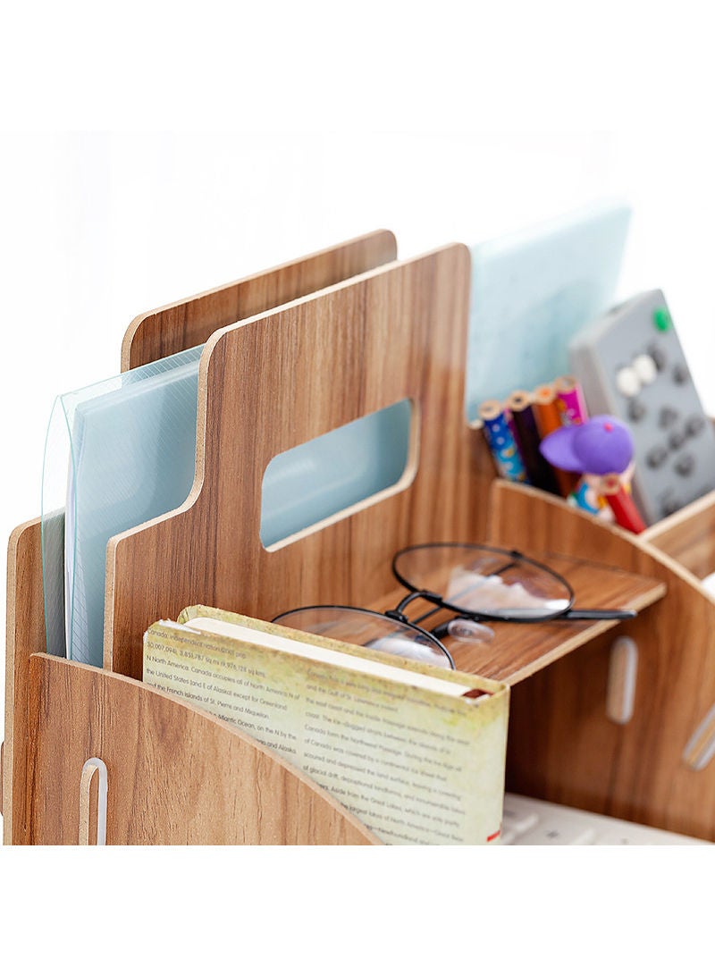 Kidle Wooden Desktop Organizer Pen Holder Stationery Storage For Home Office School - Image 4