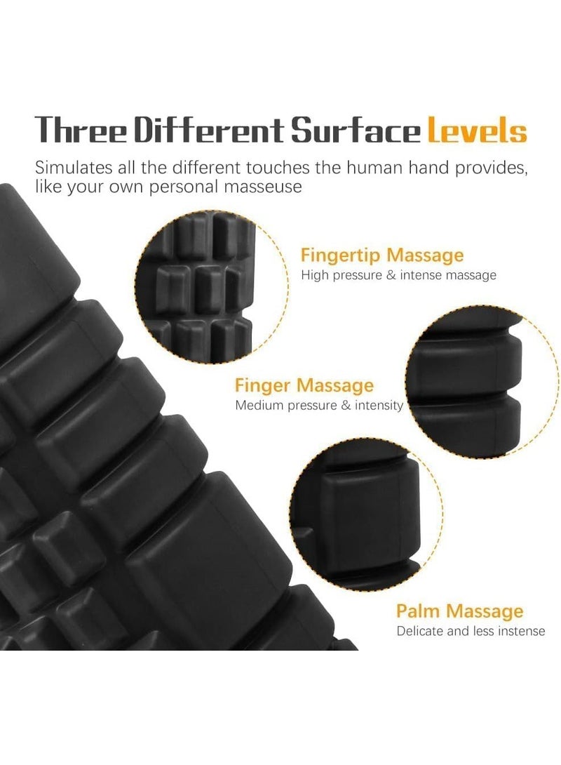 Foam Roller, Fitness Foam Roller, Deep Muscle Massage and Lightweight Muscle Massage for Yoga, Pilates for Muscle Relaxation, Balance Exercise, Physical Therapy Pain Relief (black) - Image 3