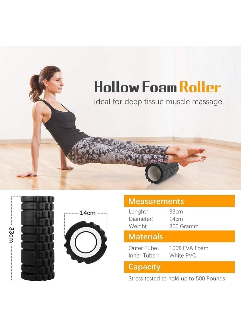 Foam Roller, Fitness Foam Roller, Deep Muscle Massage and Lightweight Muscle Massage for Yoga, Pilates for Muscle Relaxation, Balance Exercise, Physical Therapy Pain Relief (black) - Image 5