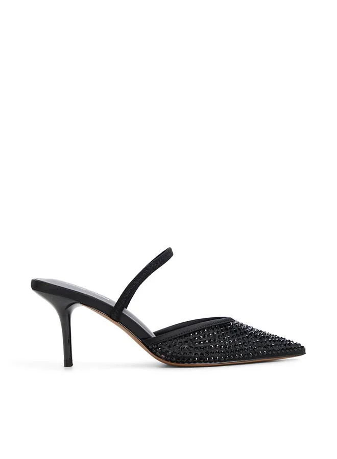 Aven Ladies Black Heeled Shoes