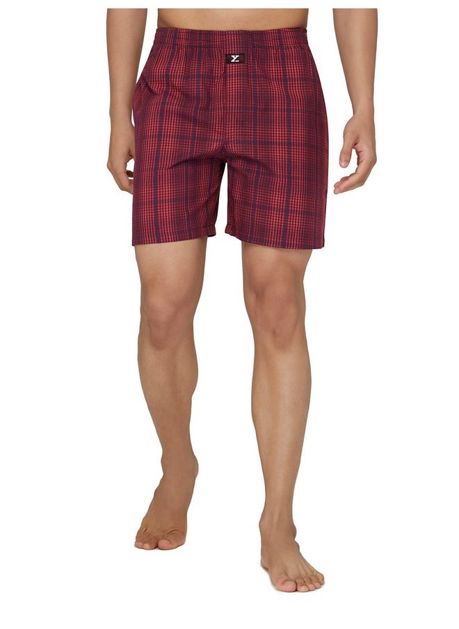 XYXX XYXX Men's Super Combed Cotton Checkmate Boxer Shorts Elasticated Waist, Drawstring | Loungewear for Men (L; Red & Blue Checks)  - Image 2