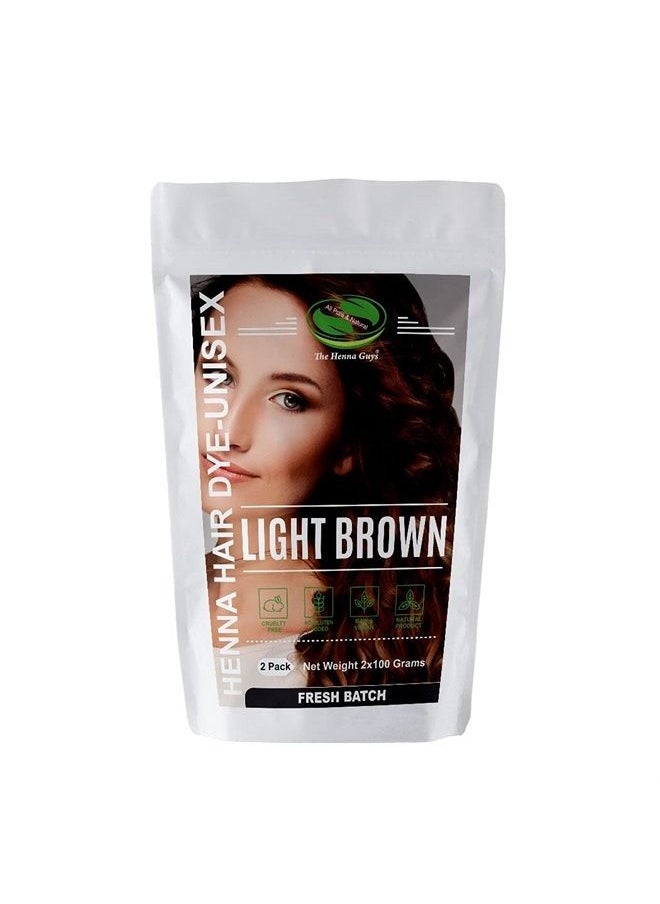The Henna Guys - Henna Hair & Beard Dye - 100% Natural & Chemical Free - The Henna Guys (2 Pack, Light Brown) - Image 1
