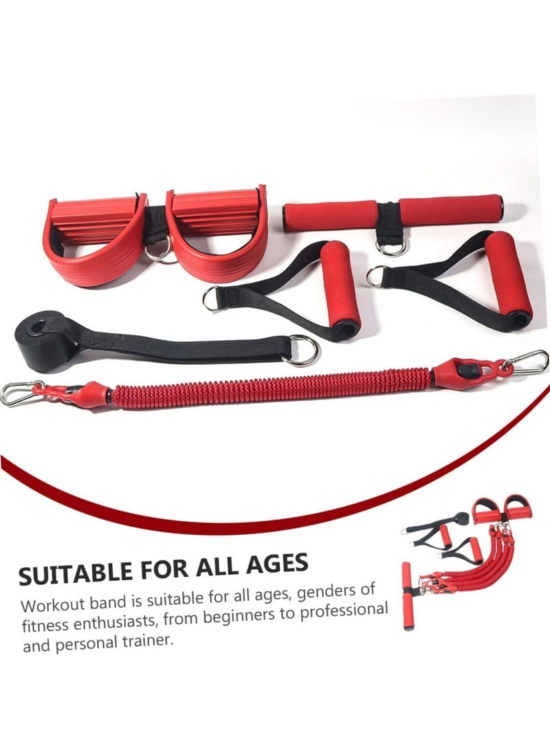 KASTWAVE Resistance Bands, Four Tube Pull Rope Pedals Fitness Resistance Bands Exercise Handles Fitness Handles Workout Foot Strap Workout Exerciser Band Foot Pedal Pulling Rope Foot Pedal Tension Rope  - Image 3