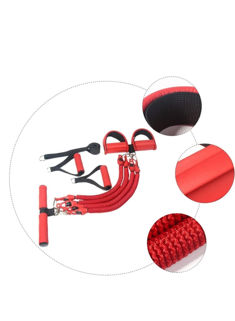 KASTWAVE Resistance Bands, Four Tube Pull Rope Pedals Fitness Resistance Bands Exercise Handles Fitness Handles Workout Foot Strap Workout Exerciser Band Foot Pedal Pulling Rope Foot Pedal Tension Rope  - Image 4
