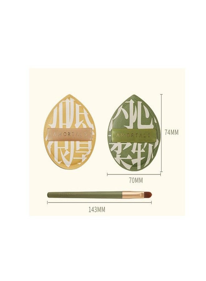 1 Bag of 2 PCS Cute Soft Makeup Foundation Puff Soft Makeup Puff Set With A Brush, Beauty Sponge Foundation Applicator, Create Flawless Skin (XL) - Image 3