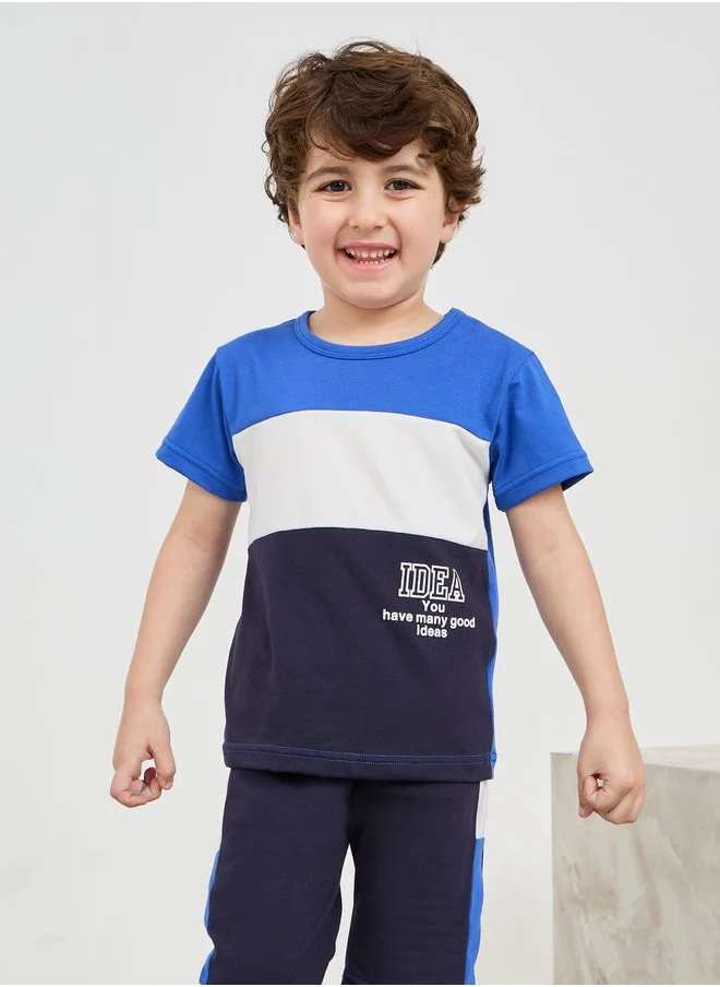 Styli Colorblock Printed T-Shirt & Short Set