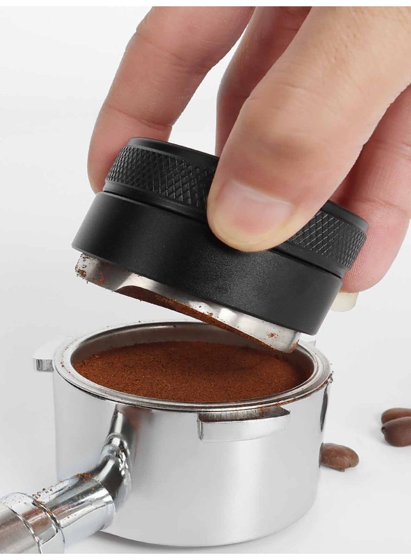 موزع قهوة من الفولاذ المقاوم للصدأ مقاس 58 مم 3 أوراق إسبرسو، أسود - Image 4