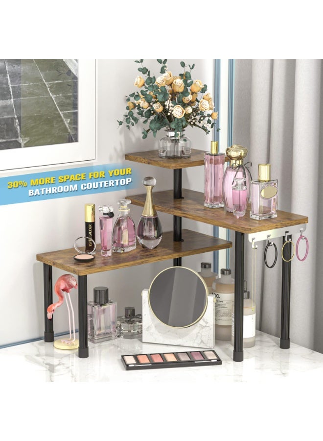 KYD Countertop Organizer Organization, 3 Tier Moveable Corner Shelf Organizer for Kitchen, Bathroom, Spice Rack, Coffee Area, Over Sink, Dresser Table - Image 5