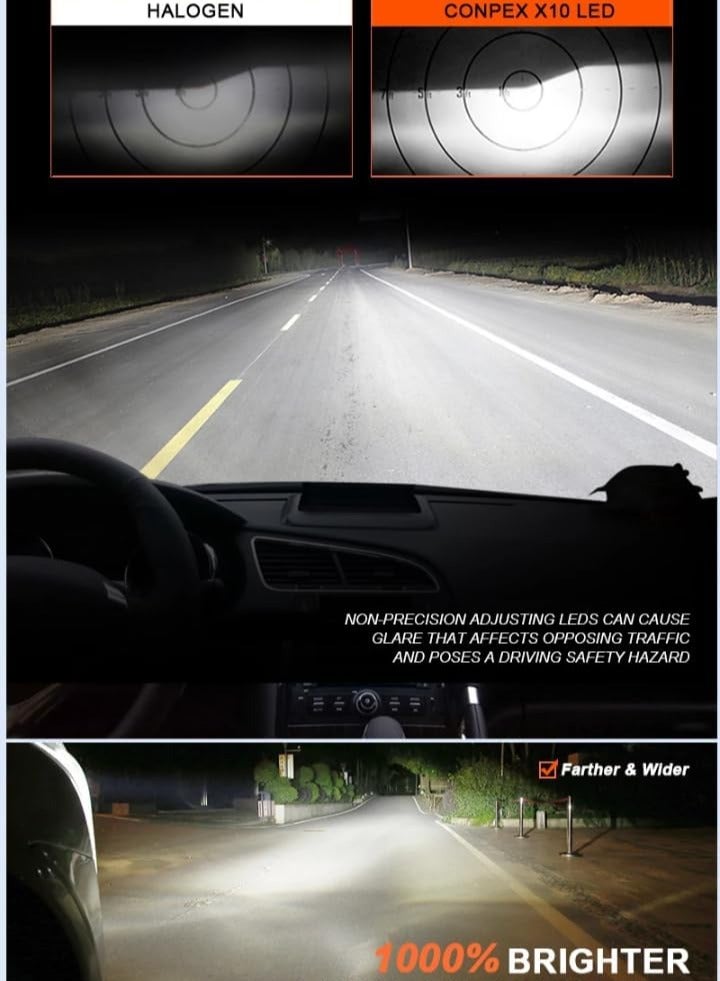 كونبيكس لمبة كونبكس W3 LED للسيارة – 6000 كلفن عالية القدرة، سطوع فائق، تركيب سهل Plug-to-Plug - Image 2