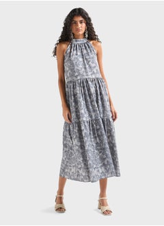 FAV Halter Neck Floral Print Tiered Dress  - Image 1