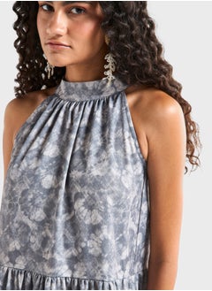 FAV Halter Neck Floral Print Tiered Dress  - Image 3