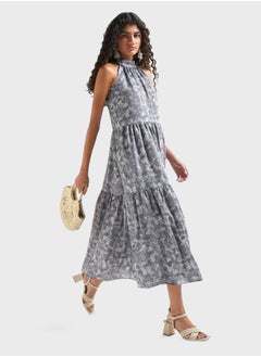 FAV Halter Neck Floral Print Tiered Dress  - Image 4