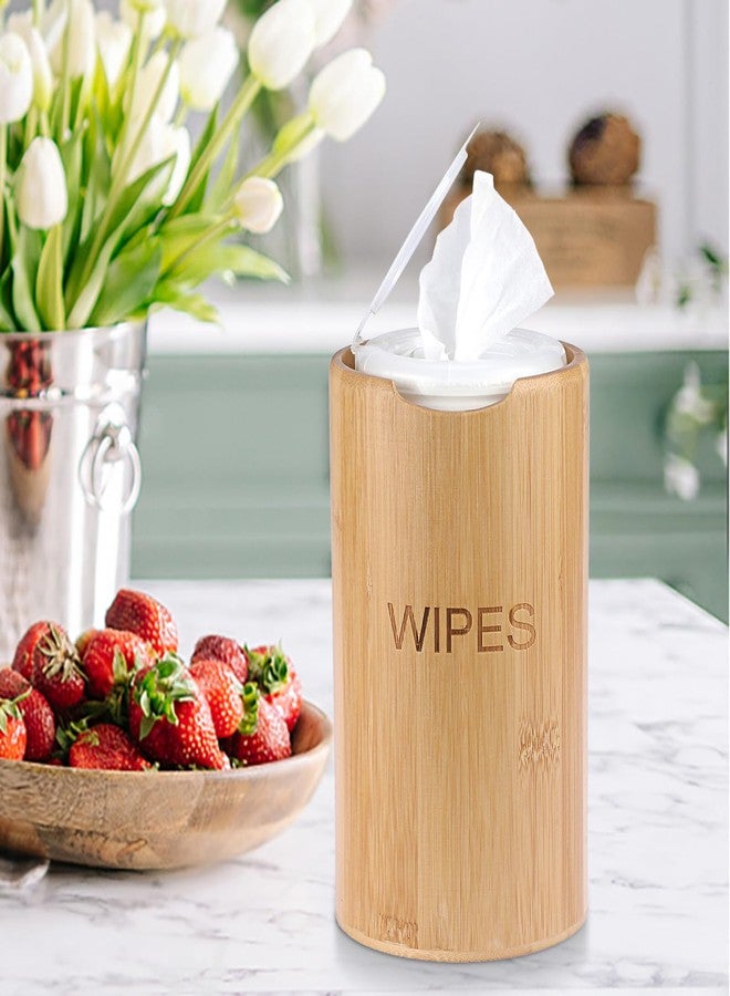Kokone Bamboo Wipes Dispenser Compatible for Clorox Lysol, Farmhouse Wipes Canister Holder Cleaning Wipe Dispenser Container, Decorative Bamboo Wipes Dispenser Keeper for Kitchen Bathroom Office - Image 4