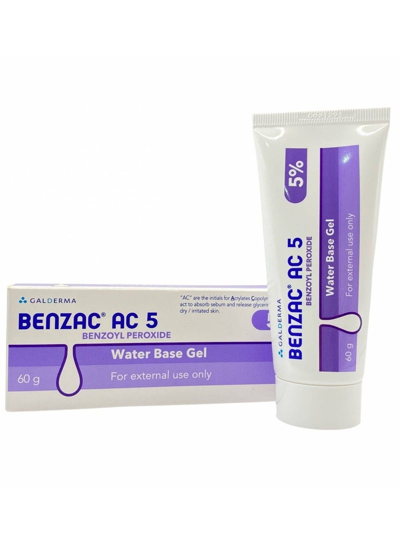 GALDERMA Benzac AC 5% Benzoyl Peroxide Gel 60g - Image 1