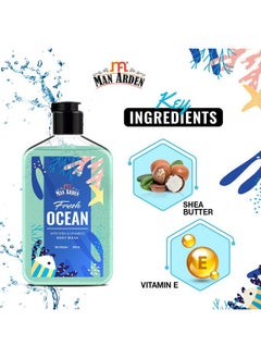 Man Arden Man Arden Fresh Ocean Luxury Body Wash Infused With Shea Butter & Vitamin E, 250ml  - Image 4