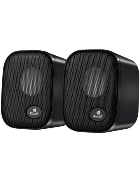 KISONLI KS10 USB + AUX 3.5MM Speaker for Computer, LAPTOP 3 WATT PER SPEAKER  WITH MODERN ERGONOMIC DESIGN PERFECT FOR YOUR COMPUTER  SETUP