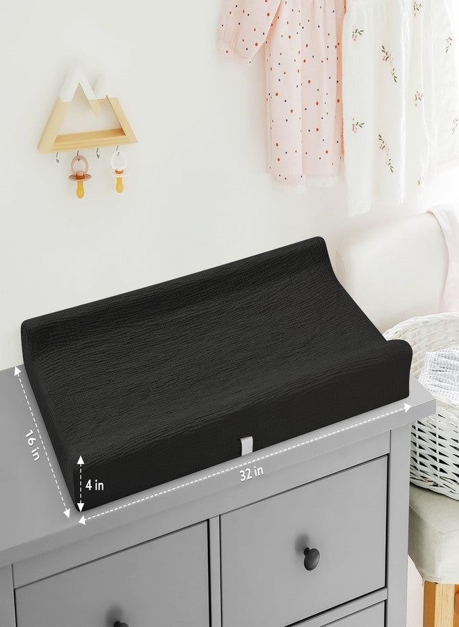 Pro Goleem Muslin Changing Pad Cover for Boys and Girls, Soft Breathable Fitted Cotton Diaper Changing Table Pad Sheets, Neutral, 1 Pack (Black) - Image 5