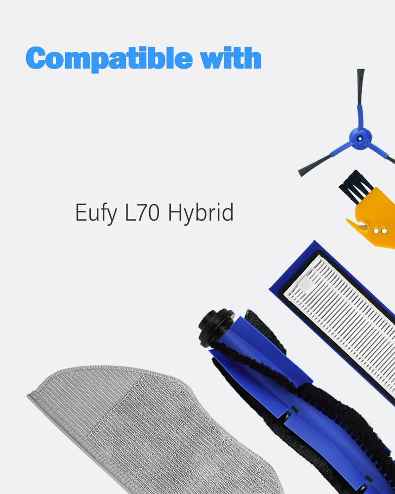 BBT BAMBOOST BBT Replacement Parts Kit Fit for Eufy Robovac L70 Hybrid, Vacuum Cleaner Accessories include Filter Hepa, Main Brush, Roller Brush, Side Brush, Mop Cloth - Image 2
