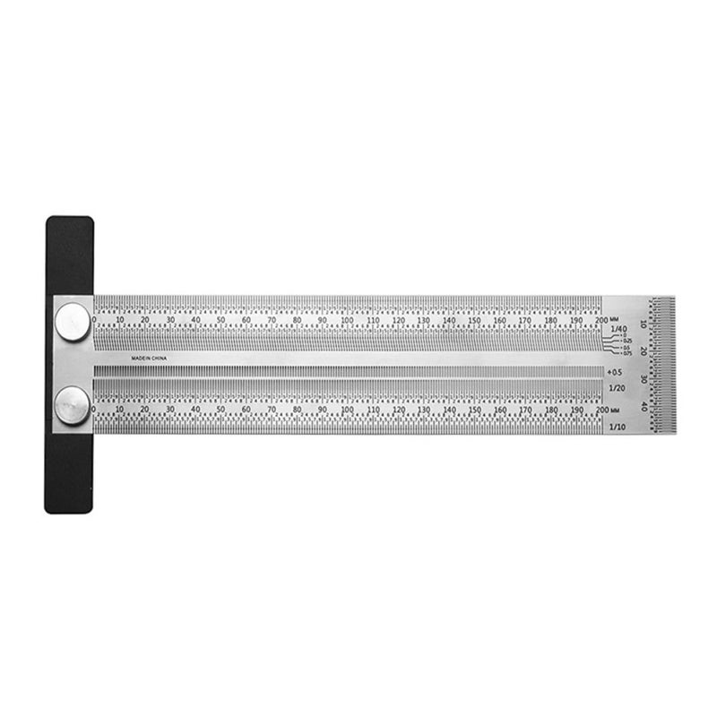 Stainless Steel 200mm Try Square Woodworking Marking Ruler Carpenter Measuring Tool for Precision Layout and Scribing - Image 1