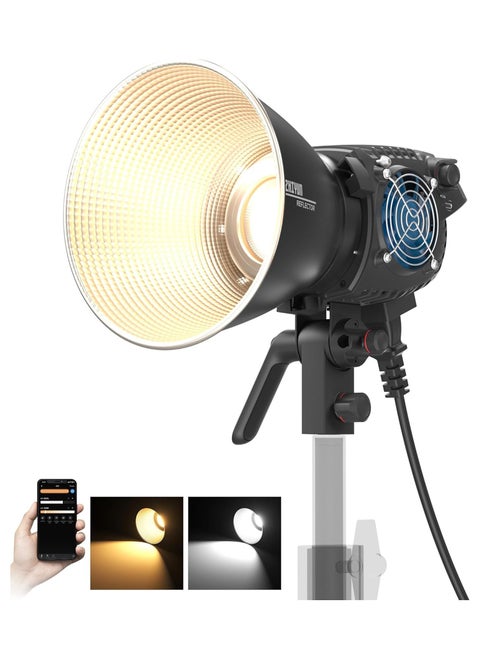 ZHIYUN MOLUS B200 200W COB LED Video Light [Official] 2700K-6500K CRI 96+ TLCI 96+ 39990 Lux/1M App Control 13 Scene Effects Bowens Mount Silent Continuous Output Lighting for Photography Studio Light