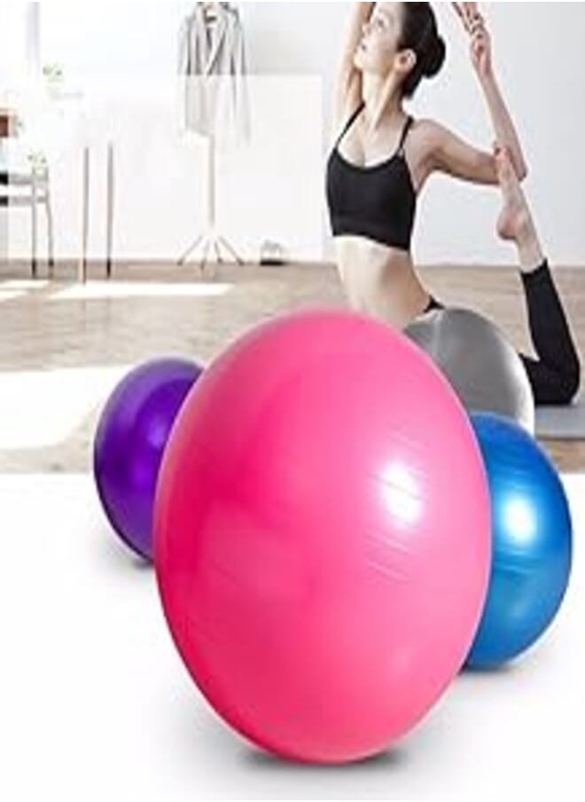 Vruta - Vruta PVC Multi Function Gym Fitness Aerobics Yoga Ball with Free Pump Multicolours - 75cm - Image 1
