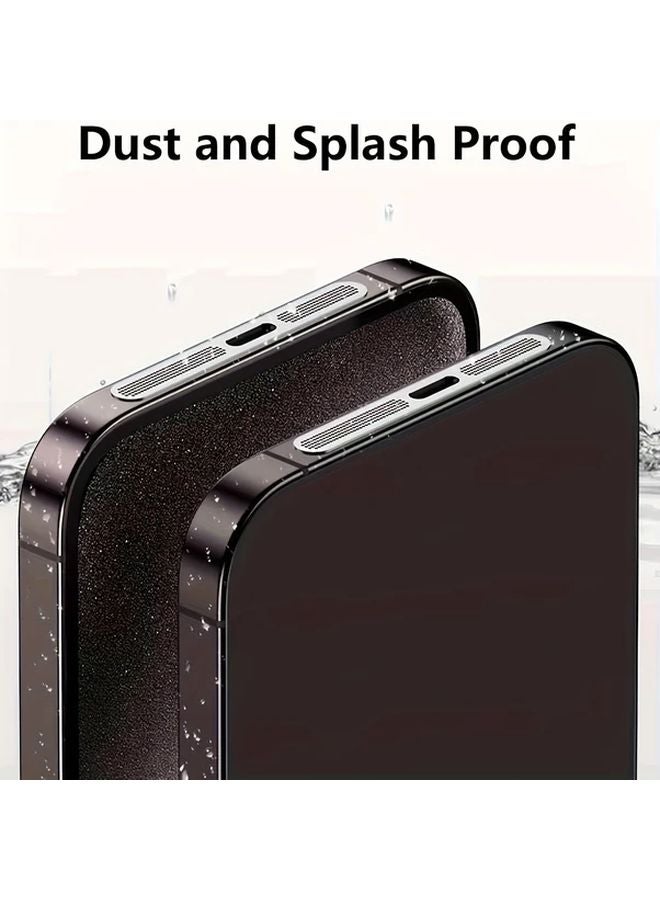 5pcs Silvery Metal Dust Plugs Protective Mesh Sticker for iPhone 13 14 15 16 Charging Port Speaker - Image 4