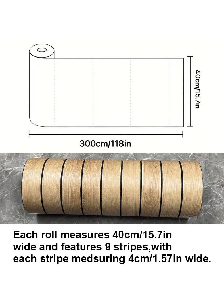 نوايوو ألواح حائط ثلاثية الأبعاد سميكة من الخشب الحبيبي - 300 سم × 40 سم، مقاومة للماء والرطوبة والصوت، ذاتية اللصق، ورق حائط لاصق لتزيين المنزل، غرفة المعيشة، غرفة النوم، خلفية التلفزيون (N1002-7) - Image 2