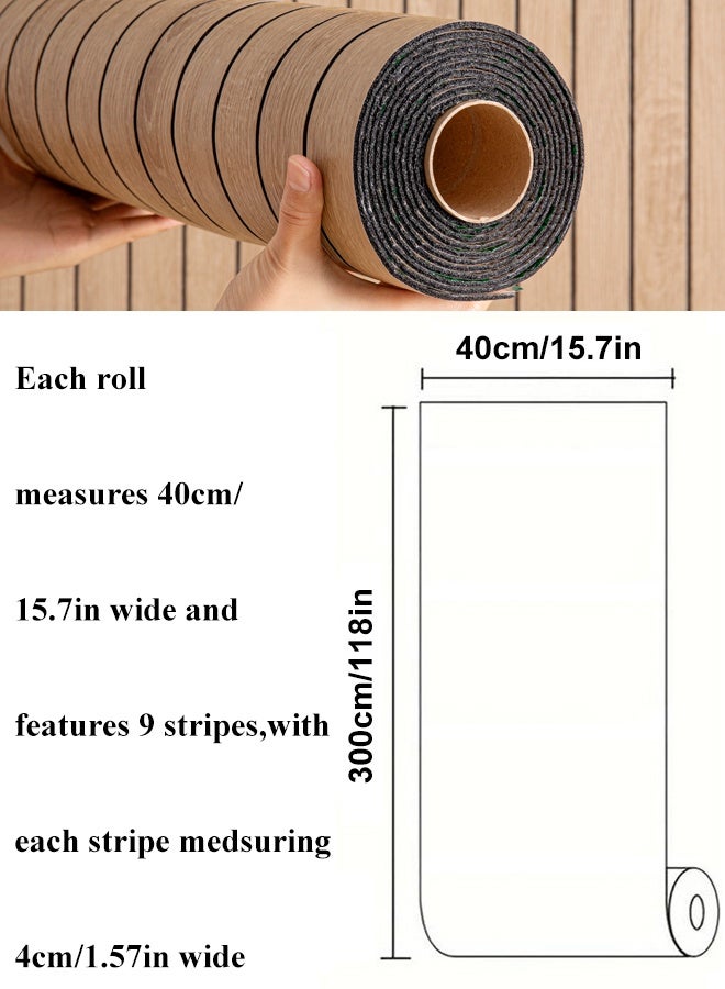 NOAEOU Self-Adhesive Thickened 3D Wallpaper - 40cm x 300cm 1Roll Waterproof PVC Wood Grain Moisture Proof Sound Insulation Wall Panels, Wallpaper Sticker Wallboard for Home Decor, Living Room, Bedroom, TV Background (N1002-7) - Image 2