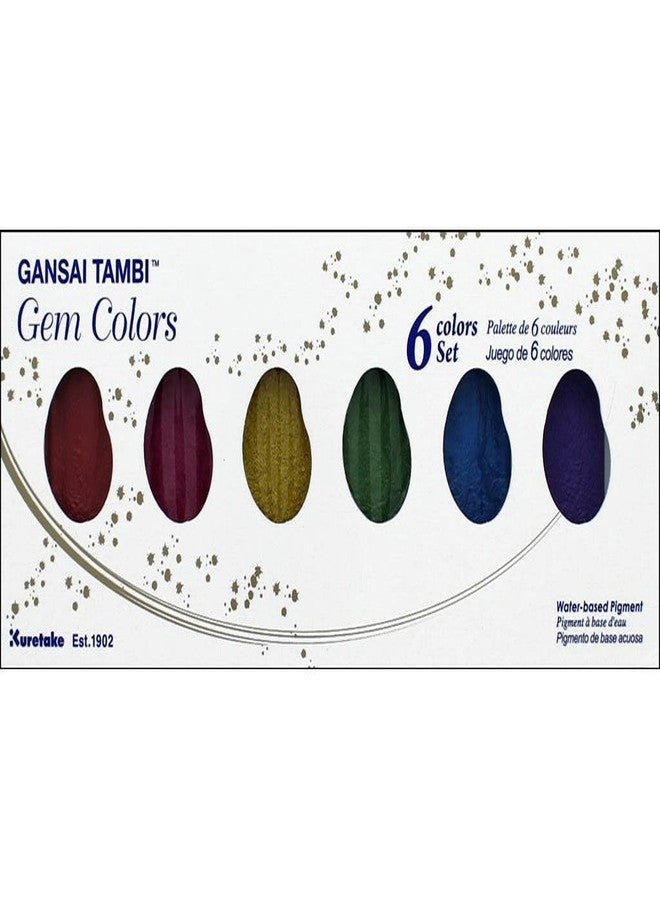 Zig Kuretake Gansai Tambi Gem Colors 6 Colors Set