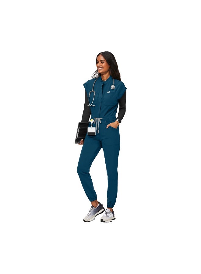 NIBEMINENT Zipper Mandarin Collar Nurse Scrub Jumpsuit Medical Uniforms Women Heathy Care Center Workwear Fashion Denti - Image 1