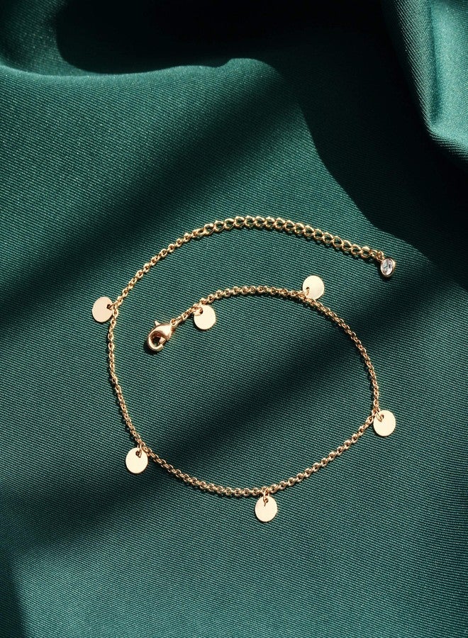 MEVECCO Tassel Disc Anklet,14K Gold Plated Boho Coin Cute Dainty Foot Chain Ankle Bracelet Chain Anklet for Women - Image 5