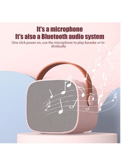 BESTIS Portable Karaoke Machine with 2 Wireless Microphone Music Player Toys Gifts Children Mini BT Speaker for Kids Pink  - Image 2