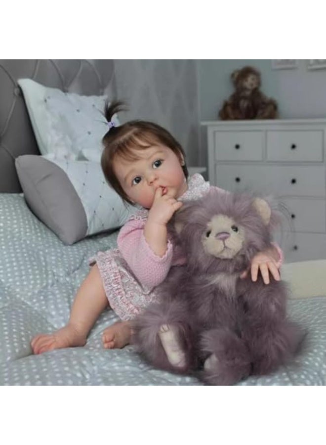 Reborn Baby Dolls 22 Inches 55 cm Realistic Baby Doll Realistic Baby Doll Soft Body All Silicone Reincarnated Real Dolls Open Eyes - Image 1