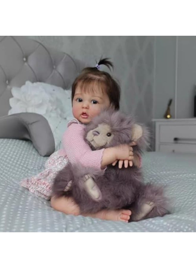 Reborn Baby Dolls 22 Inches 55 cm Realistic Baby Doll Realistic Baby Doll Soft Body All Silicone Reincarnated Real Dolls Open Eyes - Image 3