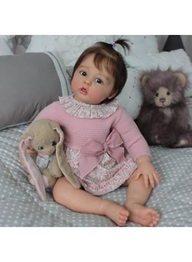 Reborn Baby Dolls 22 Inches 55 cm Realistic Baby Doll Realistic Baby Doll Soft Body All Silicone Reincarnated Real Dolls Open Eyes - Image 2