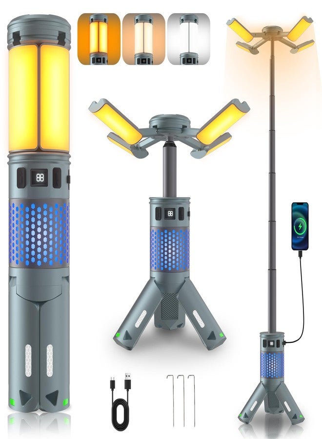 LUXMO PREMIUM Camping Lights, Rechargeable Telescopic Camping Lights with Stand,12,000mAh Camping Lanterns & Lights with RGB, Magnetic Base, Portable Flashlights for Camping, Hiking, Emergency - Image 1