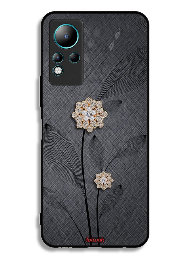Tolwak غطاء حماية إنفينكس نوت 11 مزين بفن الأزهار الماسية - Image 2