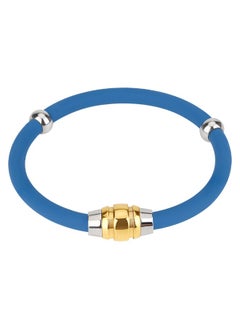 Gold Ring - Blue Silicone Men's 20.5CM